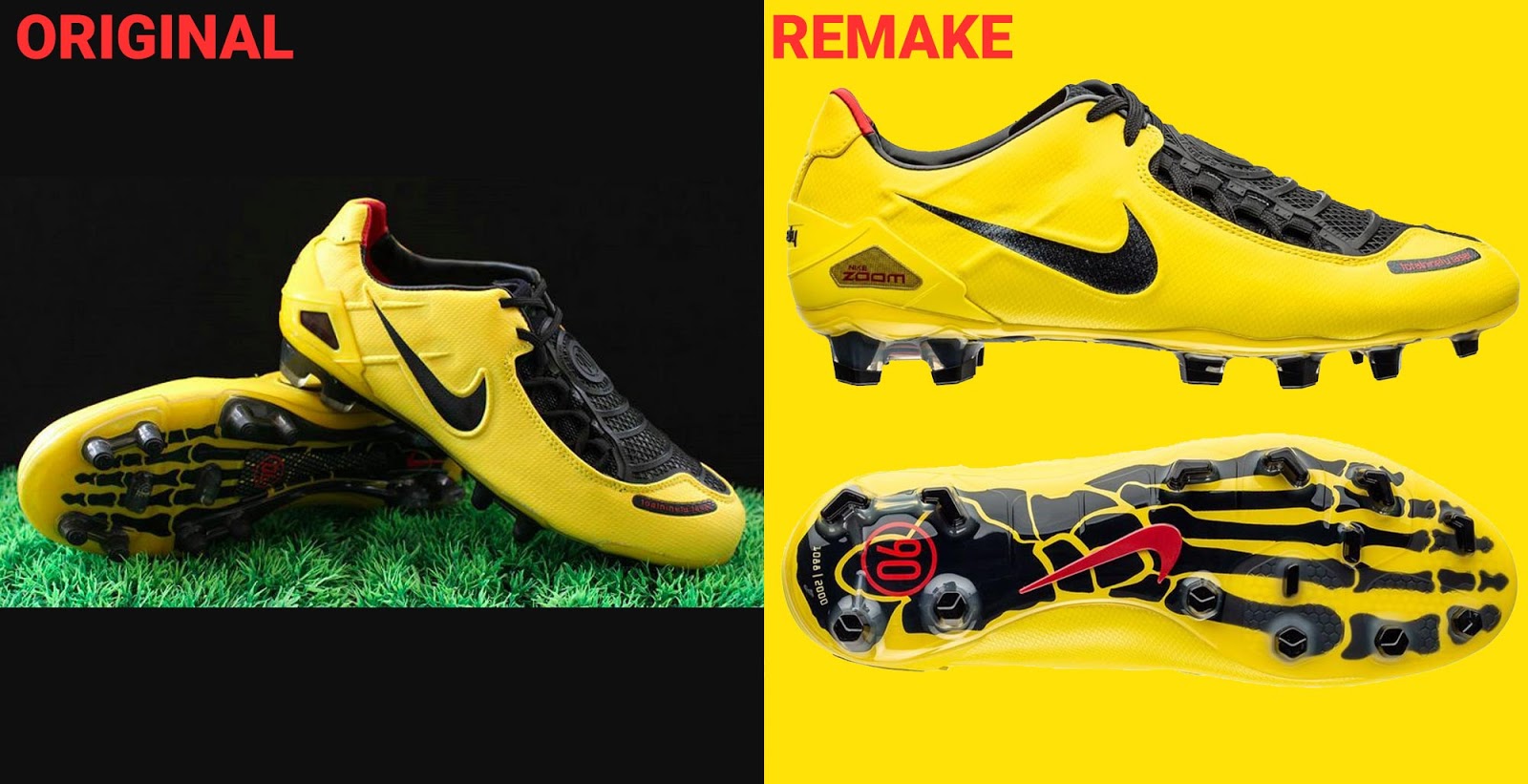 Nike Total 90 Laser I Boots 2019 Remake vs 2007 Original Footy